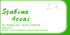 szabina acsai business card